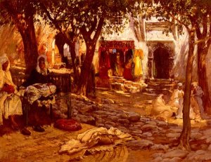 Idle Moments: An Arab Courtyard